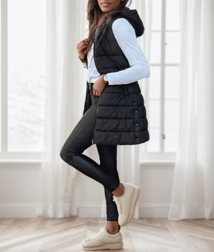 Women'S Elegant Hooded Puffer Vest