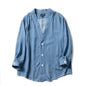 Three-quarter Sleeve Men Casual Denim Coat with V-neck