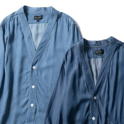 Three-quarter Sleeve Men Casual Denim Coat with V-neck