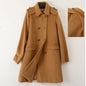 Korean Style Wool Double Breasted Coat For fashionable Women