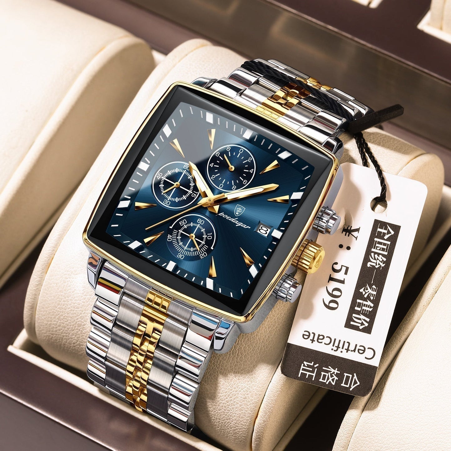 Mens Multifunctional Business Waterproof Watch