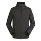 Men's black outdoor jacket coat with stand collar and zippered pockets, lightweight and loose fit for hiking and cycling