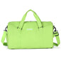 Portable female large capacity swimming bag in light green oxford cloth with polyester lining and multiple carrying options