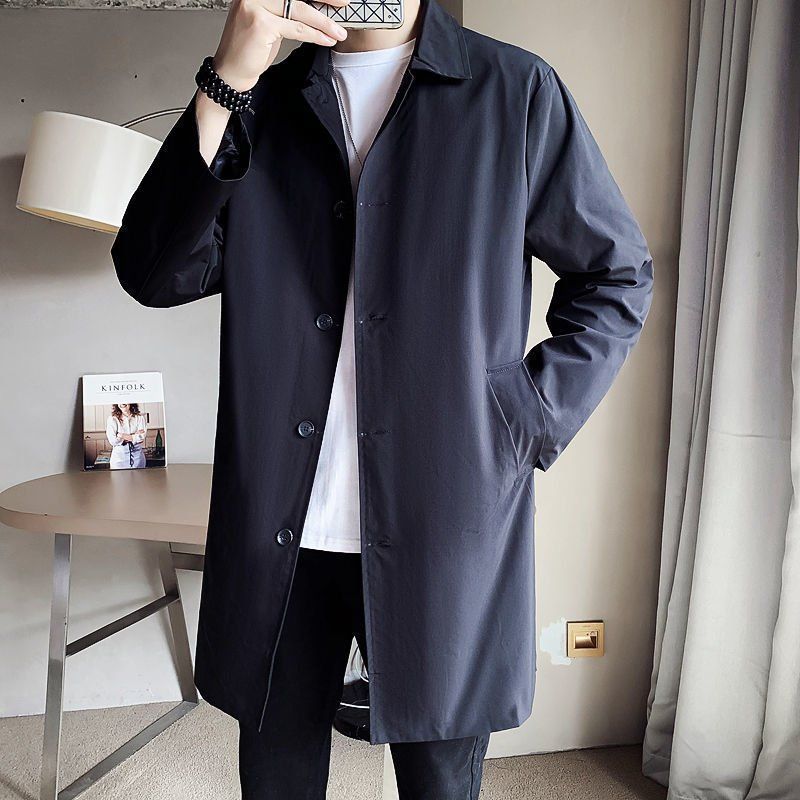 Men's Mid-length Loose Skin Trench