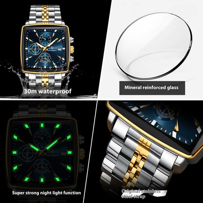 Mens Multifunctional Business Waterproof Watch