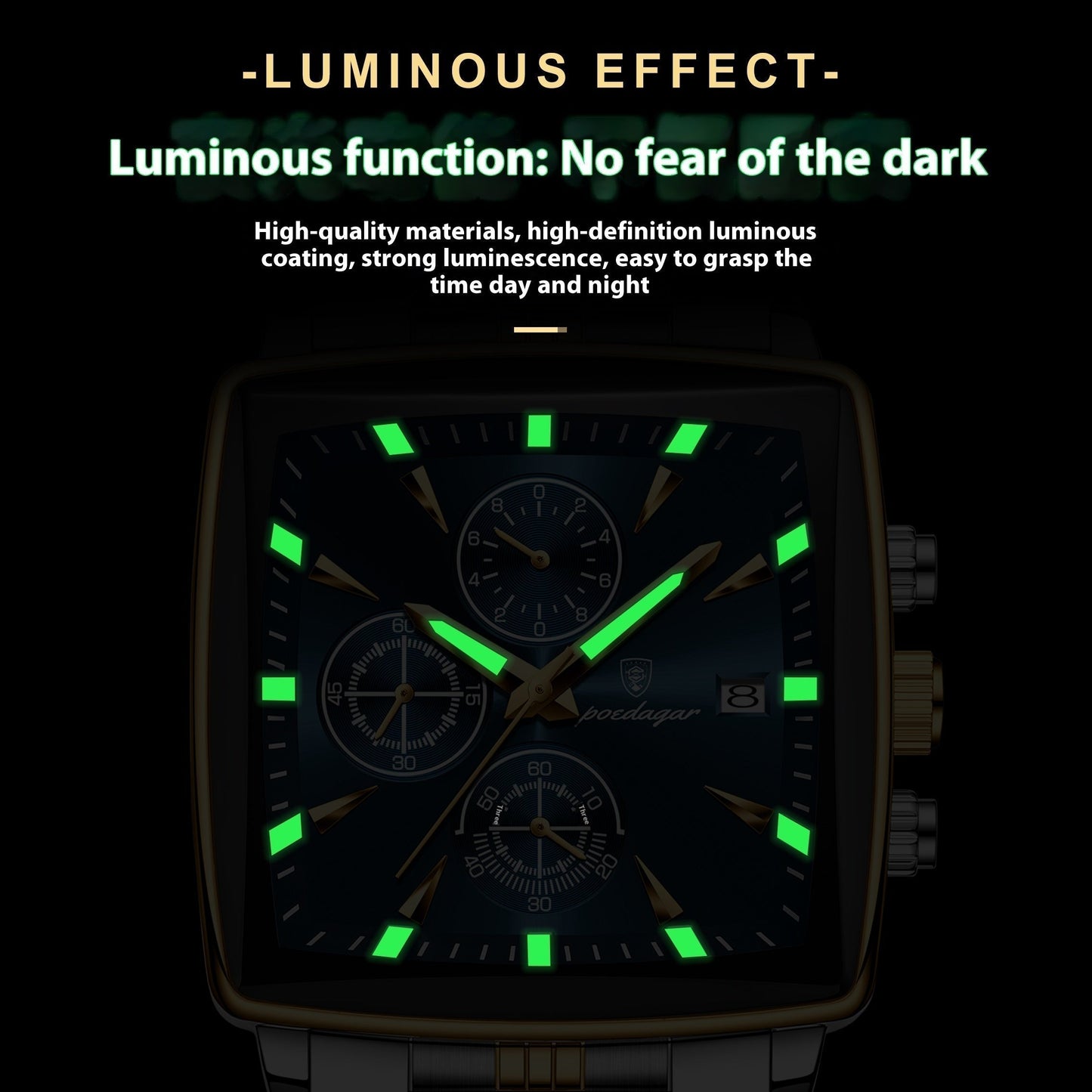 Mens Multifunctional Business Waterproof Watch