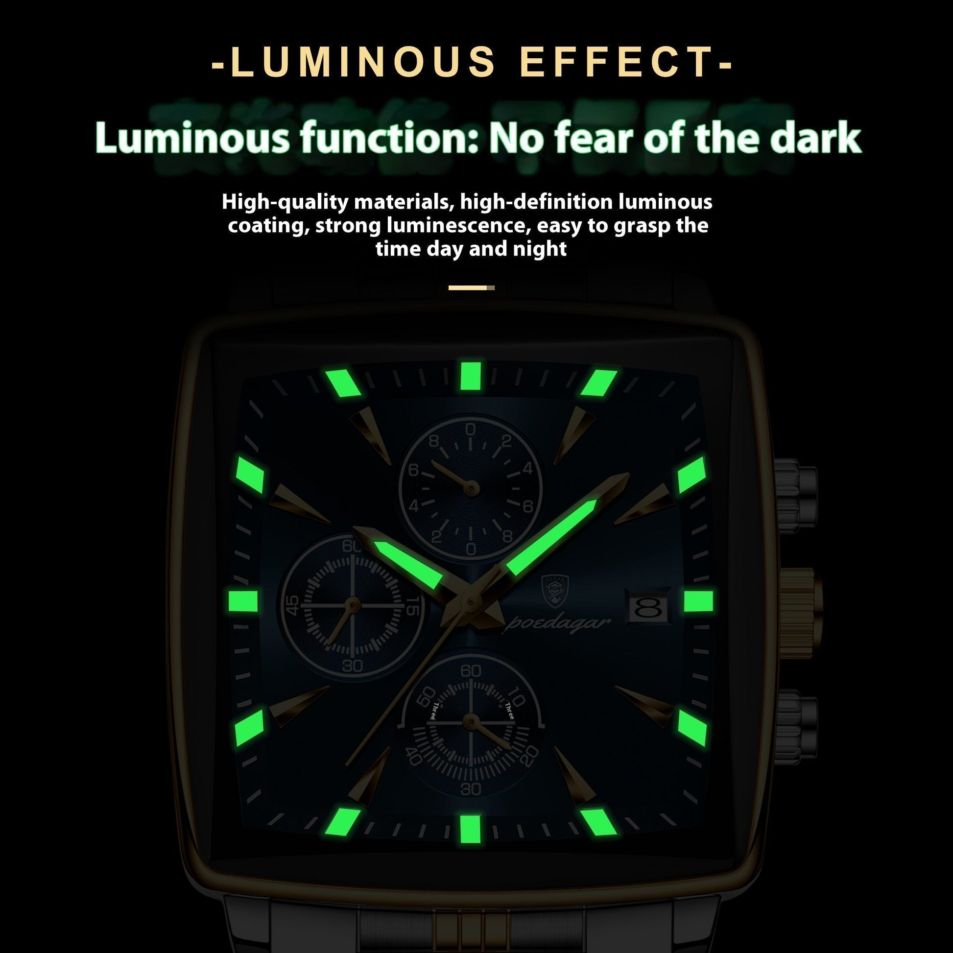 Mens Multifunctional Business Waterproof Watch